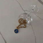 Louis Vuitton repurposed, upcycled Trunks Breloques vintage necklace in Blue exclusively at collectcora.com