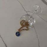 Louis Vuitton repurposed, upcycled Trunks Breloques vintage necklace in Blue exclusively at collectcora.com